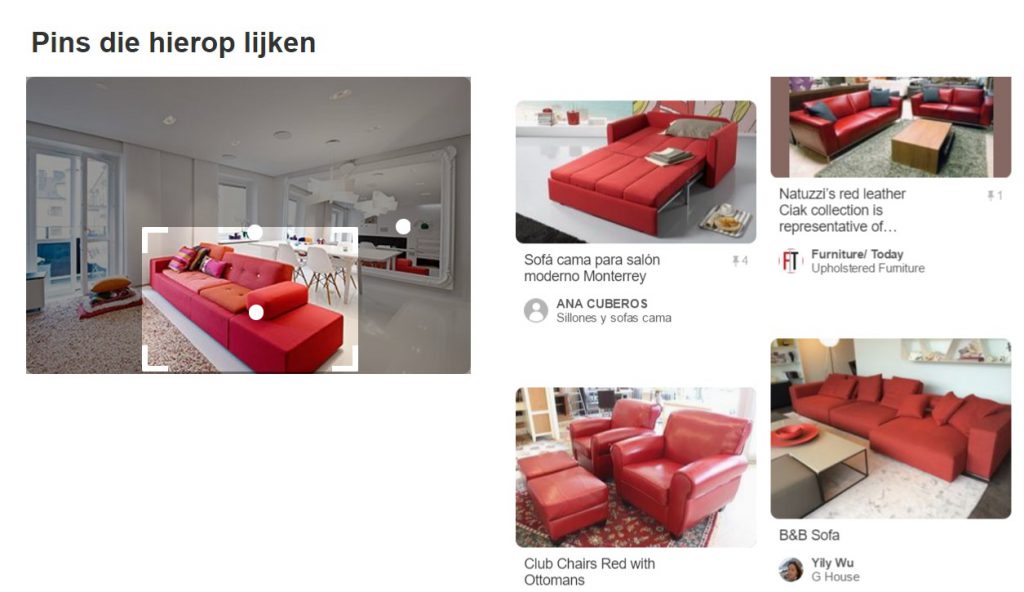 visual search tool in pinterest